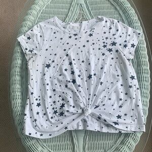 Stars and Stripes in black and white tied tee